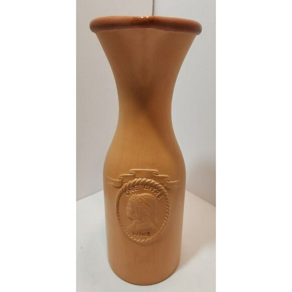 Vtg Cuisine Concepts Terra Cotta Wine Carafe One Liter in Box 11" Tall - Picture 1 of 10